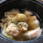 鮨松榮 - 真鱈と白子の鉄鍋