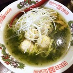 金町製麺 - 鶏団子と生海苔そば