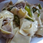 梅林餃子 - 青唐辛子と中国豆腐の炒め物　辛くて旨い！