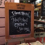 バブルオーバー - 入口に黒板