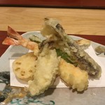 蕎麦　もり木 - 天ぷら。牡蠣が絶品