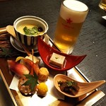 玉之湯 - ２日目：前菜と蒸し物