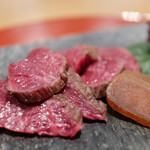 肉屋 雪月花 NAGOYA - ランプ肉 昆布〆 カラスミ☆