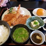 弥塩道 - エビ、アジフライ定食