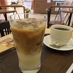 モリバコーヒー - アイス豆乳ラテとアメリカン