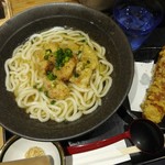 山下本気うどん - 鶏天うどん790円→29の日で500円　＋ちくわ天150円