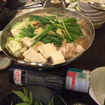 九州屋台 九太郎 - もつ鍋醤油加熱中