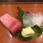 高鮨 - 玄海産 真鯛 アイルランド産 本鮪 大トロのはがし 大間より美味しかったな～