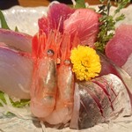 梅月 - 刺身御膳のお刺身盛合せ