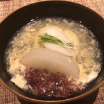 柏木 - 海老と下仁田ネギ真丈のスッポンスープ