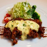 カフェテリアニューヨーク - Ｈ30.9月月替わり♪　バルサミコソースとタルタルソースをのせた洋風チキン南蛮　生野菜を添えて