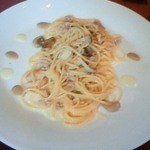 RISTORANTE OZIO - ozio　木の子とサルシッチャのスパゲッティ パルメザンチーズのフォンドゥータ .jpg