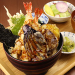 Nukewarm Sato Ten-don (tempura rice bowl)