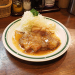 かつれつ四谷たけだ - もち豚ポークジンジャー定食 1320円 の熟成豚ロース肉 甘辛醤油ソース