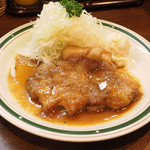 かつれつ四谷たけだ - もち豚ポークジンジャー定食 1320円 の熟成豚ロース肉 甘辛醤油ソース