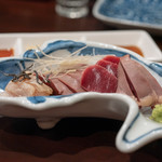 鳥田中 - 2019.1 湯引盛合せ（胸肉昆布〆、レバー、ハツ、砂肝）