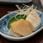 鳥田中 - 2019.1 香の物（大根、キュウリ、蕪）