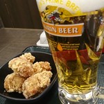 なか卯 - なか卯　生ビール・唐揚げ5個