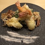 旬菜 おぐら家 - 足赤海老の天ぷら