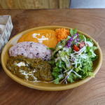 Sunny Cafe - ハーフ＆ハーフカレー（バターチキン・ほうれん草）1,300円