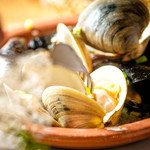 Clams and mussels steamed in white wine