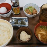 Sukiya - たまかけ朝食￥250-に 牛小鉢￥110-