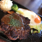 バロン - 鉄板ハンバーグステーキ@1300  ドリンク付き
