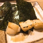 海鮮串天ぷら 中野家 - コース：帆立の磯辺焼き