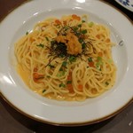 鎌倉パスタ - 生うにとイクラのクリームパスタ1390円。