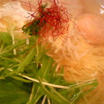 麺屋海神 新宿店 - あら炊き塩ラーメン＋水菜、とりつくねトッピング