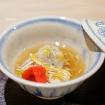 Kanzan - 京都城陽の里芋、 伏見の万願寺唐辛子、 菊、 湯葉、 松茸の餡かけ