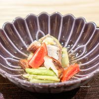 観山 - 翡翠ナス、 秋刀魚、 アイコ、 アスパラ、 椎茸のお浸し