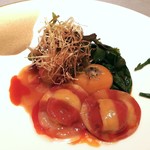 ASAHINA Gastronome - ズワイ蟹のラヴィオリ スモークパプリカの香るソース ア・ラメリネーヌを現代的思考で