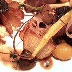 ASAHINA Gastronome - 仔牛 ロース肉を低温調理し、シャンピニオンのヴィエノワーズとそのフリカッセ