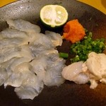 ずぼら - Oct-11　カワハギの肝＆カレイ刺し　