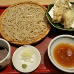 蕎麦前 山都 - 牡蠣天せいろ。