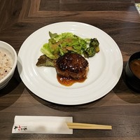 やさいや 鉄板焼野菜 赤坂店 - やさいや特製ハンバーグステーキ　てりやきわさびソース　全景