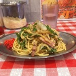 スパゲッティーのパンチョ - 白ナポリタン小盛は麺量300ｇ+野菜増しトッピング