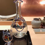 にい留 - 薔薇のガラスのお銚子&お猪口