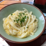 すずめ庵 - 釜玉うどん350円