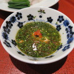 日本料理 晴山 - 河豚刺身　肝ポン酢