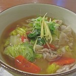 リバーサイドカフェ - 豚バラと白菜のあんかけうどん