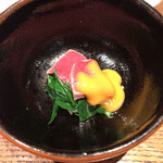 鳥茂 - ハツ 黄身酢