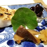 馳走 啐啄一十  - ⑭くぬぎ原木椎茸
      ⑮大玉丹羽黒大豆
      ⑯白甘鯛の炭火焼き