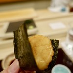 寿し ひでたか - ［2018/12］酒肴⑦ 野付産ほたての磯辺巻き