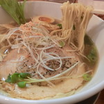 ふじ門 製麺 - 魚だしらぁ麺大盛り+半味玉。780+50