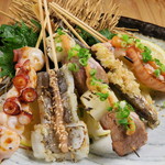 5 pieces selection fish skewers