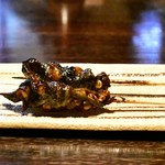 山の茶屋 - 【ランチ 9,000円コース】肝焼き：初期状態