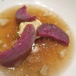 キュイジーヌ[s] ミッシェル・トロワグロ - 鴨のジュレとナスひよこ豆のクリーム