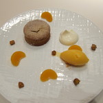 マロンのミルリトン　シャテーニュのキャラメリゼ　みかんのソルベ